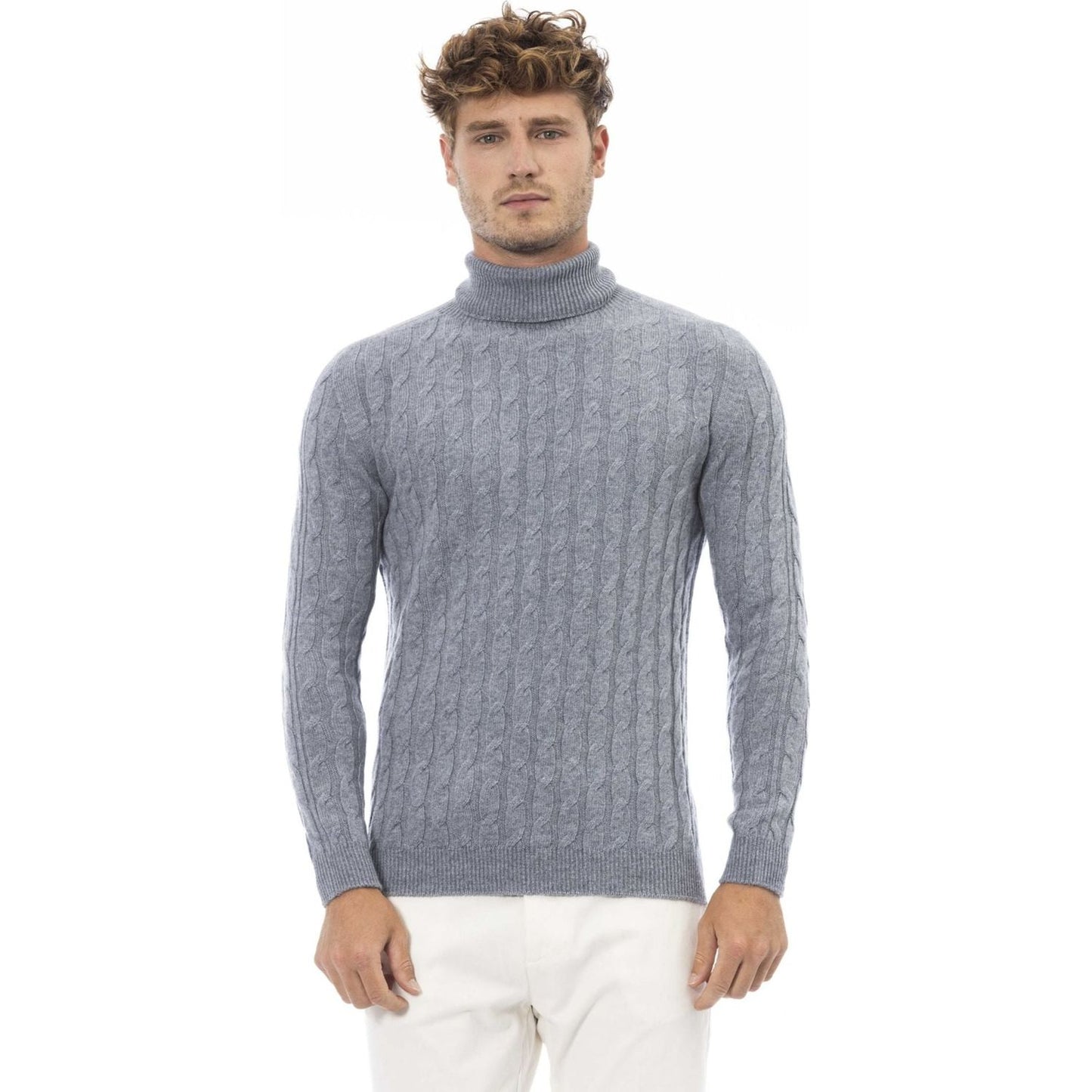 Alpha Studio Sweaters Sweaters Alpha Studio Light Slate Gray
