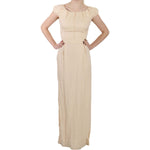 Dolce & Gabbana Silk Column Garterized Sleeve Gown Dresses Dolce & Gabbana Gray