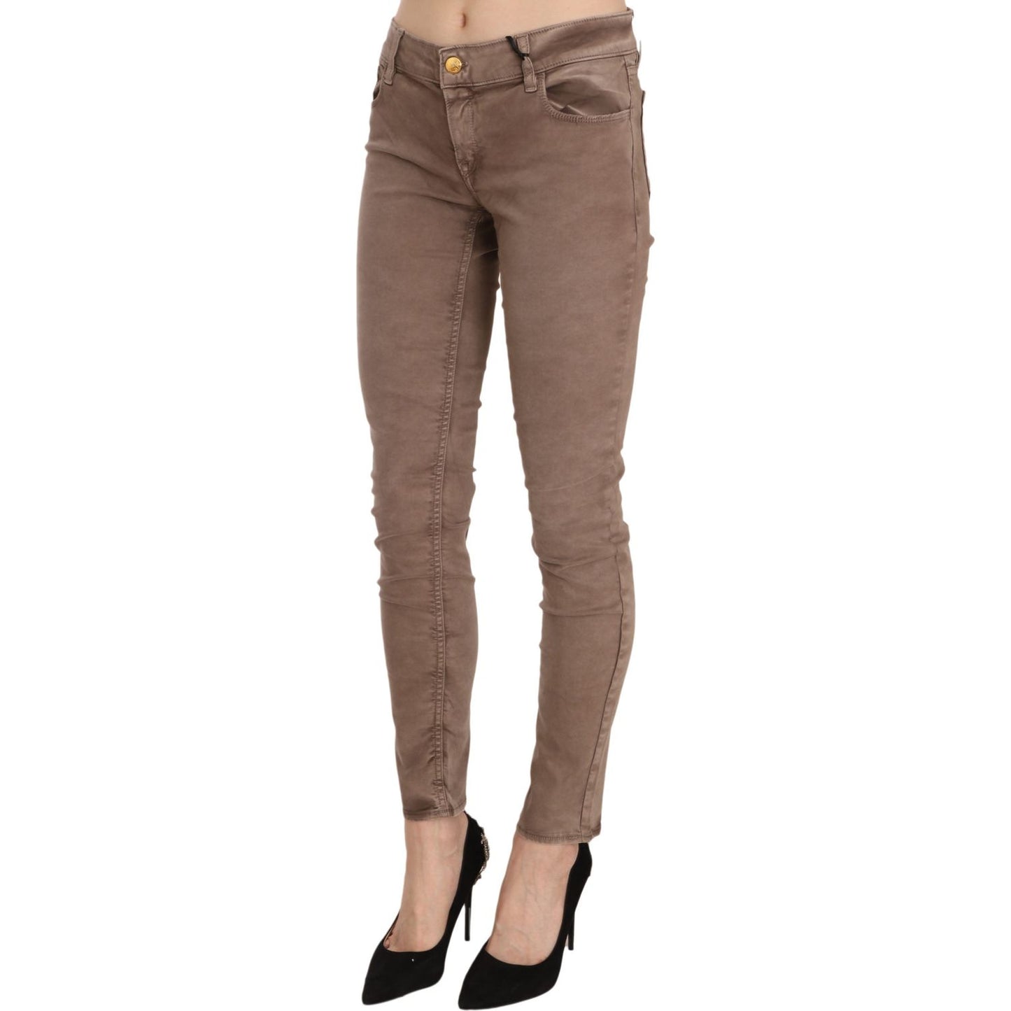 CYCLE Brown Low Waist Slim Fit Skinny Pants