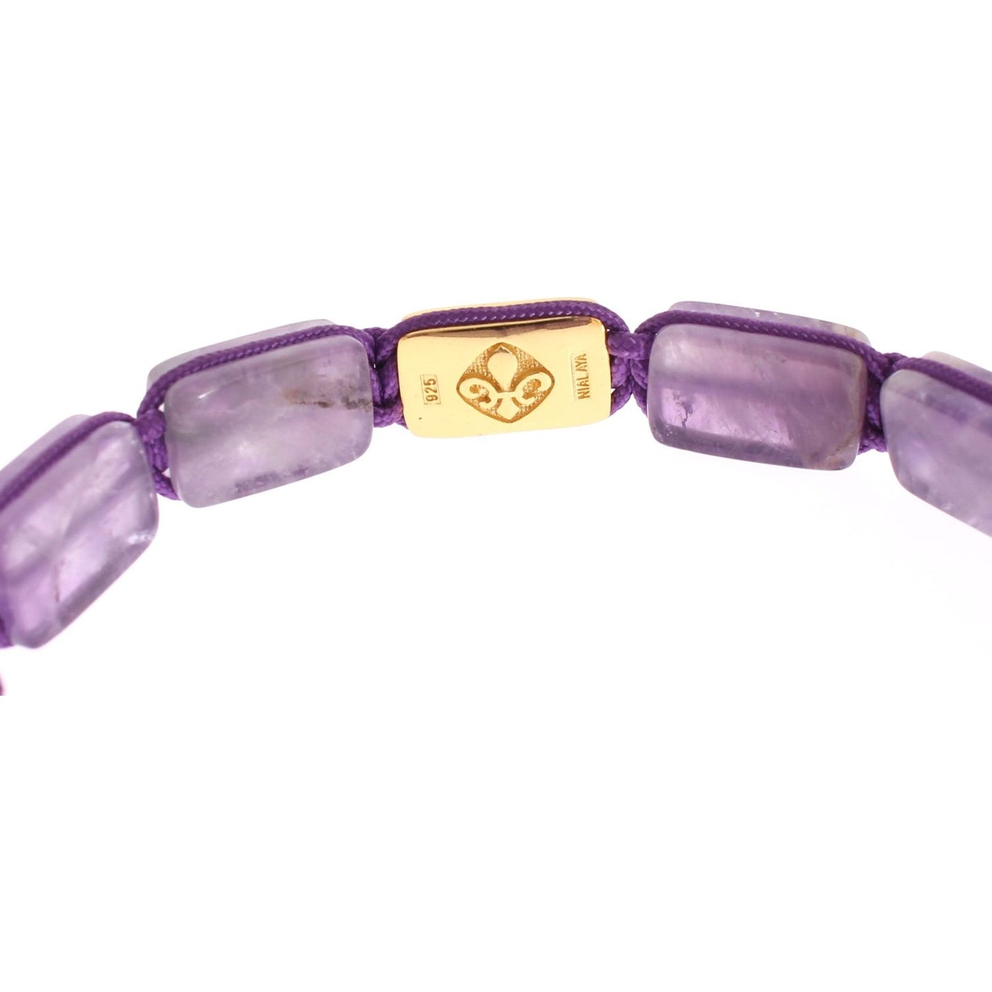 Nialaya Dazzling Diamond Gold-Plated Amethyst Bracelet Bracelet Nialaya Dark Gray