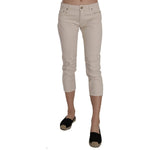 Dondup Beige Low Waist Skinny Cropped Capri Pants Jeans & Pants Dondup Rosy Brown