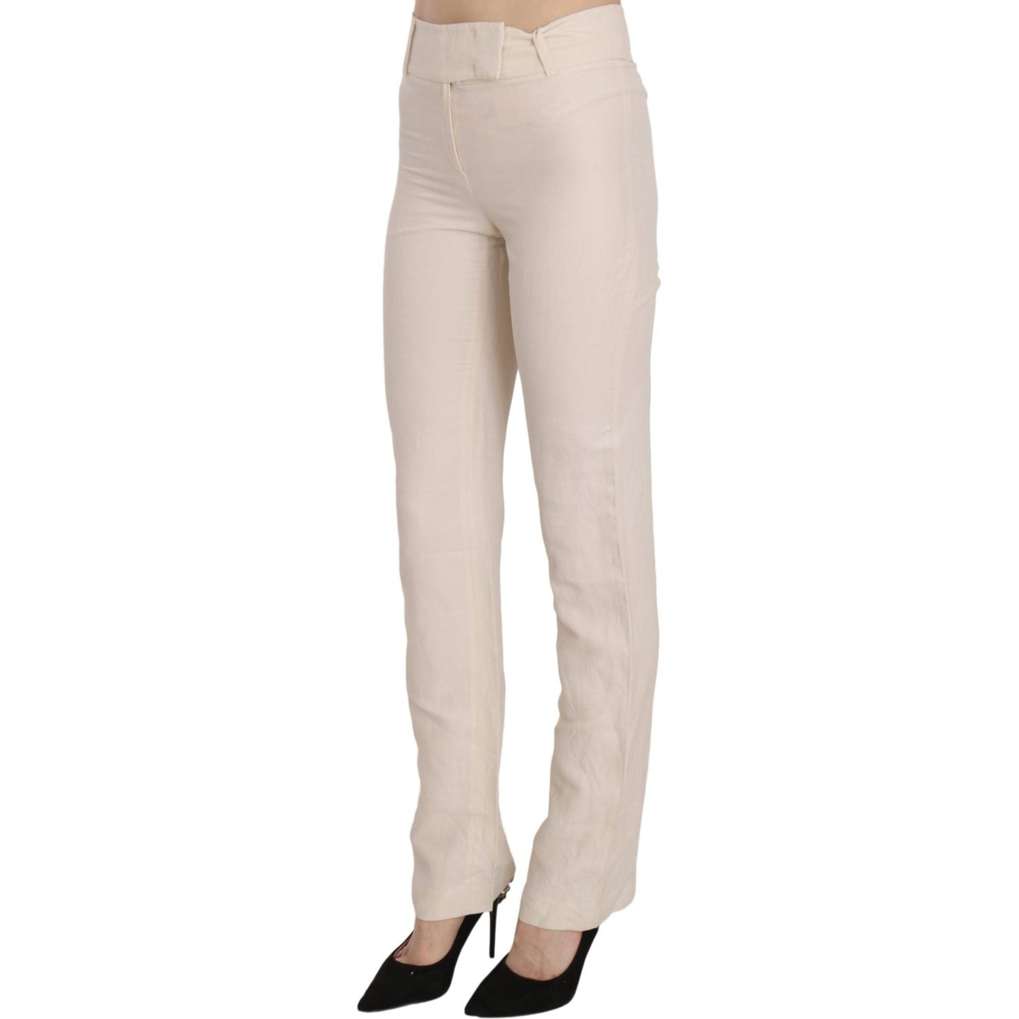 LAUREL Elevated White High Waist Flared Trousers LAUREL Gray