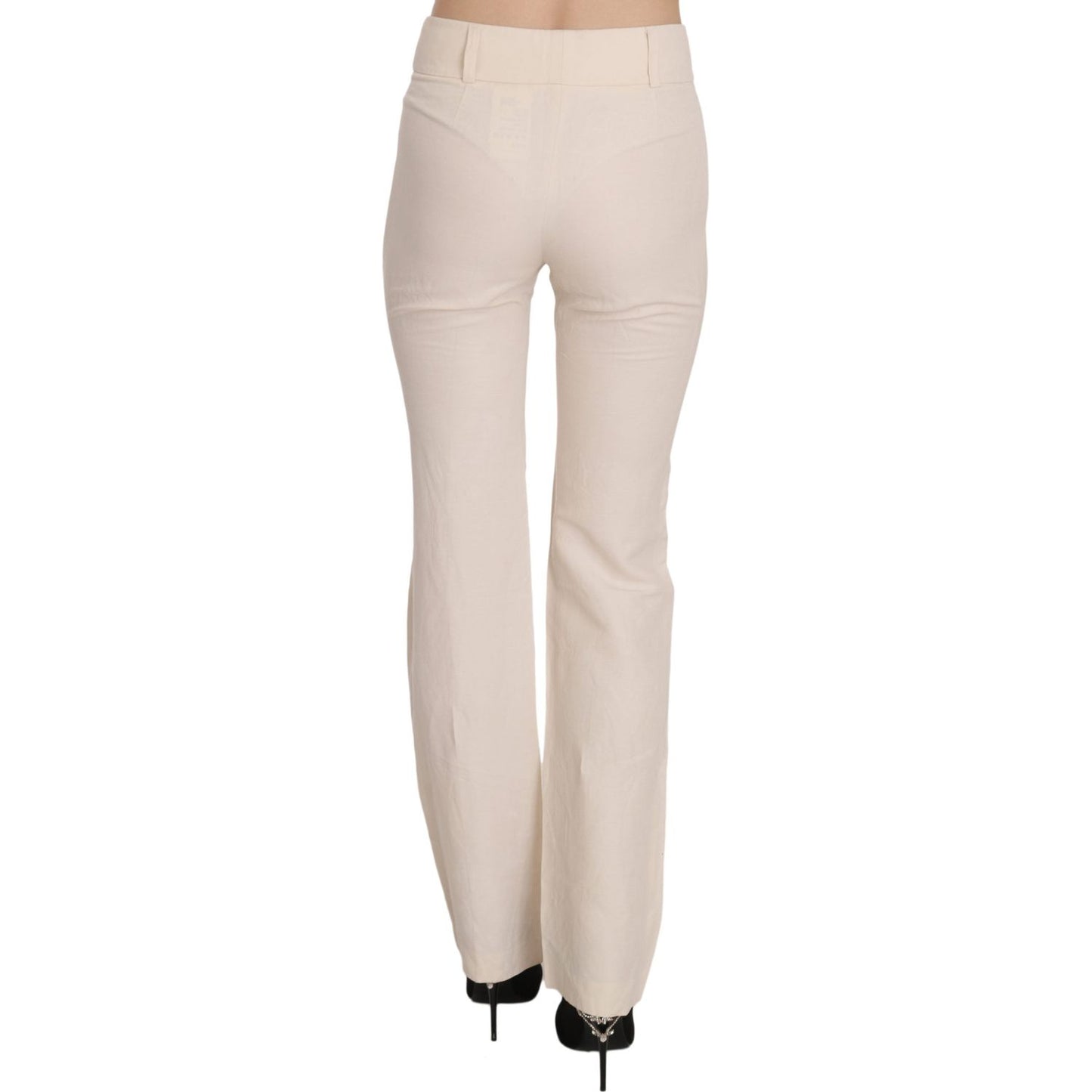 LAUREL Elevated White High Waist Flared Trousers LAUREL Gray