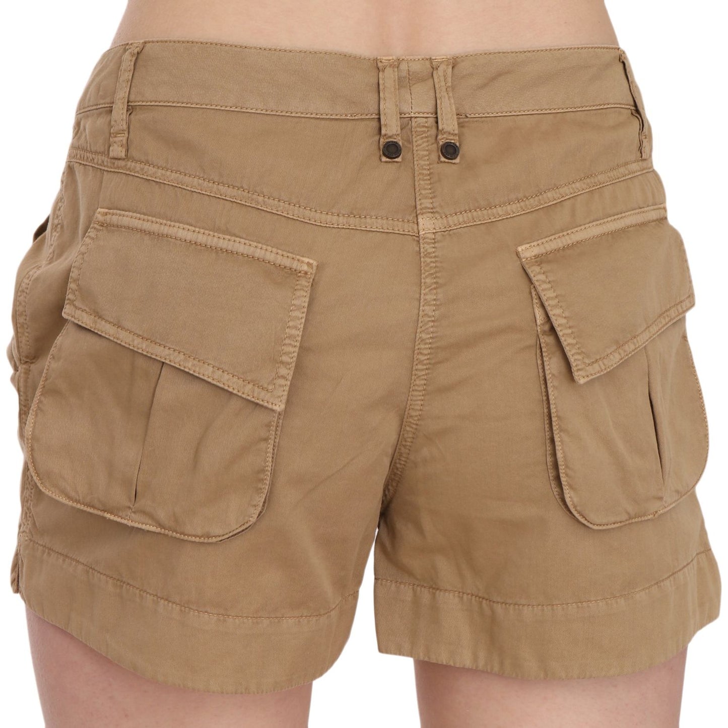 PLEIN SUD Chic Brown Mid Waist Mini Shorts PLEIN SUD Rosy Brown