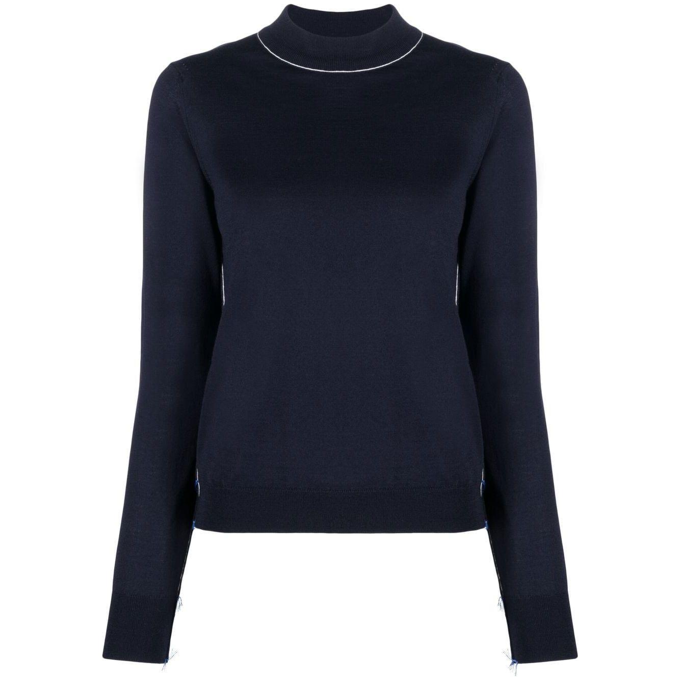 Maison Margiela Sweaters Blue Topwear Maison Margiela Black