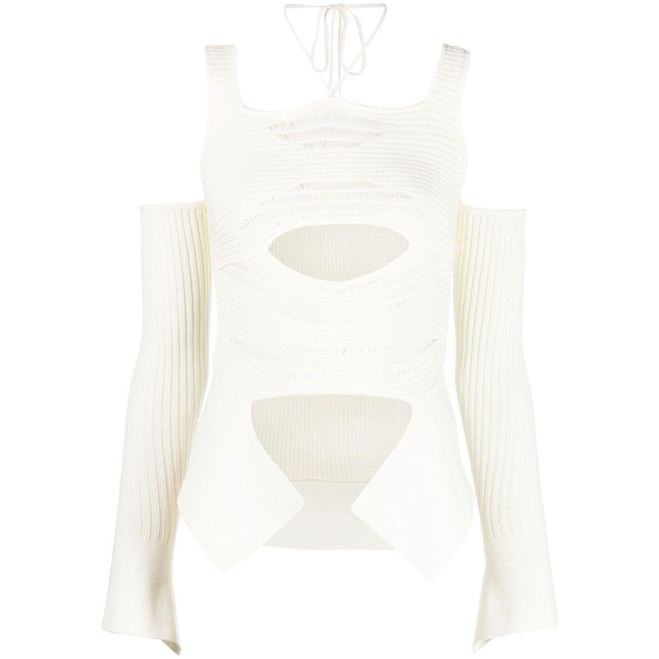 Andrea Adamo Top White Topwear Andrea Adamo White Smoke