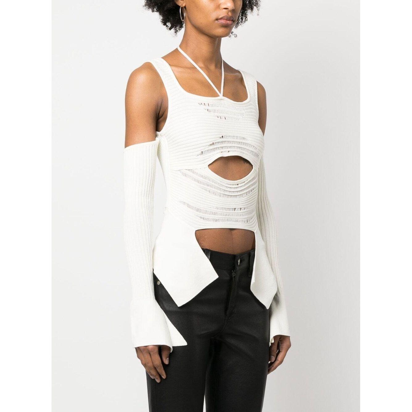 Andrea Adamo Top White Topwear Andrea Adamo Beige
