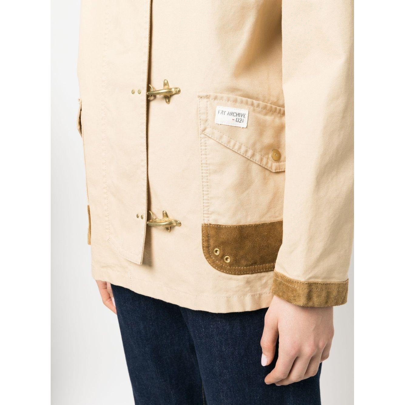 Fay Coats Beige Jackets Fay Antique White
