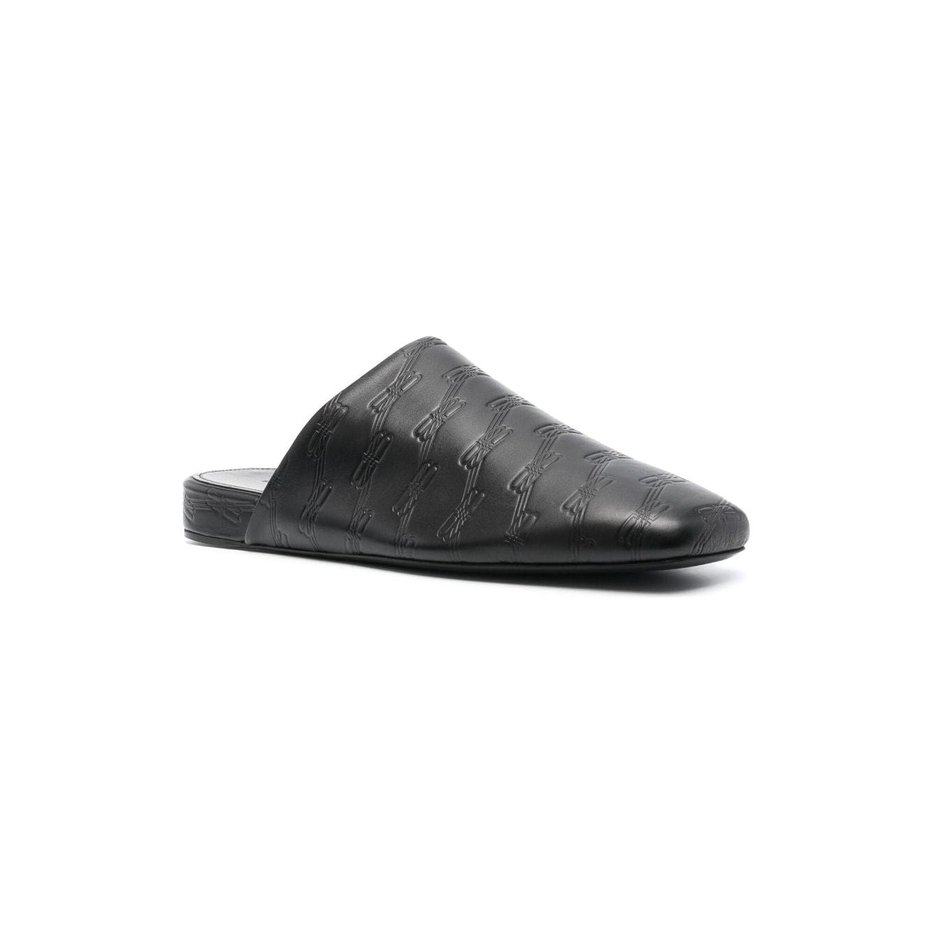 Balenciaga debossed-logo leather mules Sandals Balenciaga Dark Slate Gray