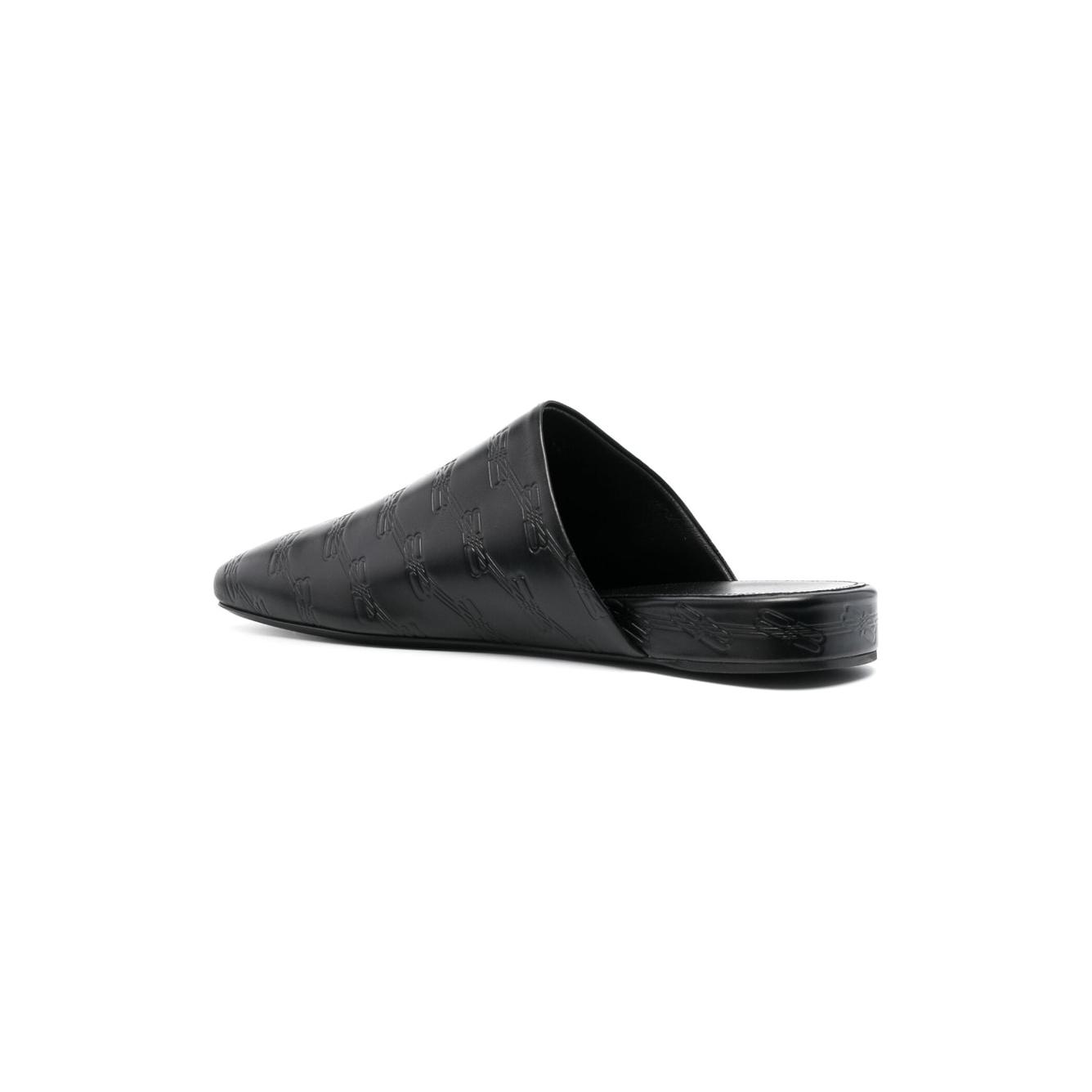 Balenciaga debossed-logo leather mules Sandals Balenciaga Dark Slate Gray