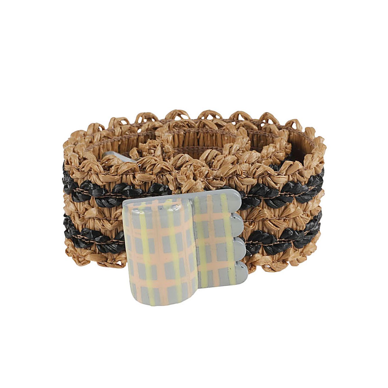 Exquisite J Striped raffia belt Belts