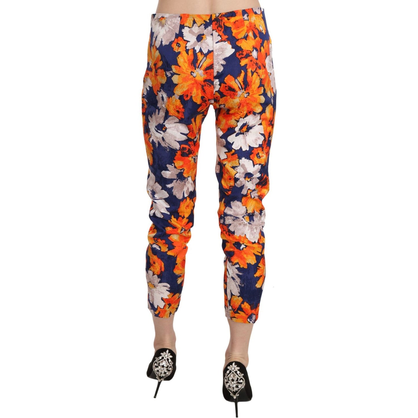 LANACAPRINA Floral Print Skinny Mid-Waist Pants LANACAPRINA Dark Salmon