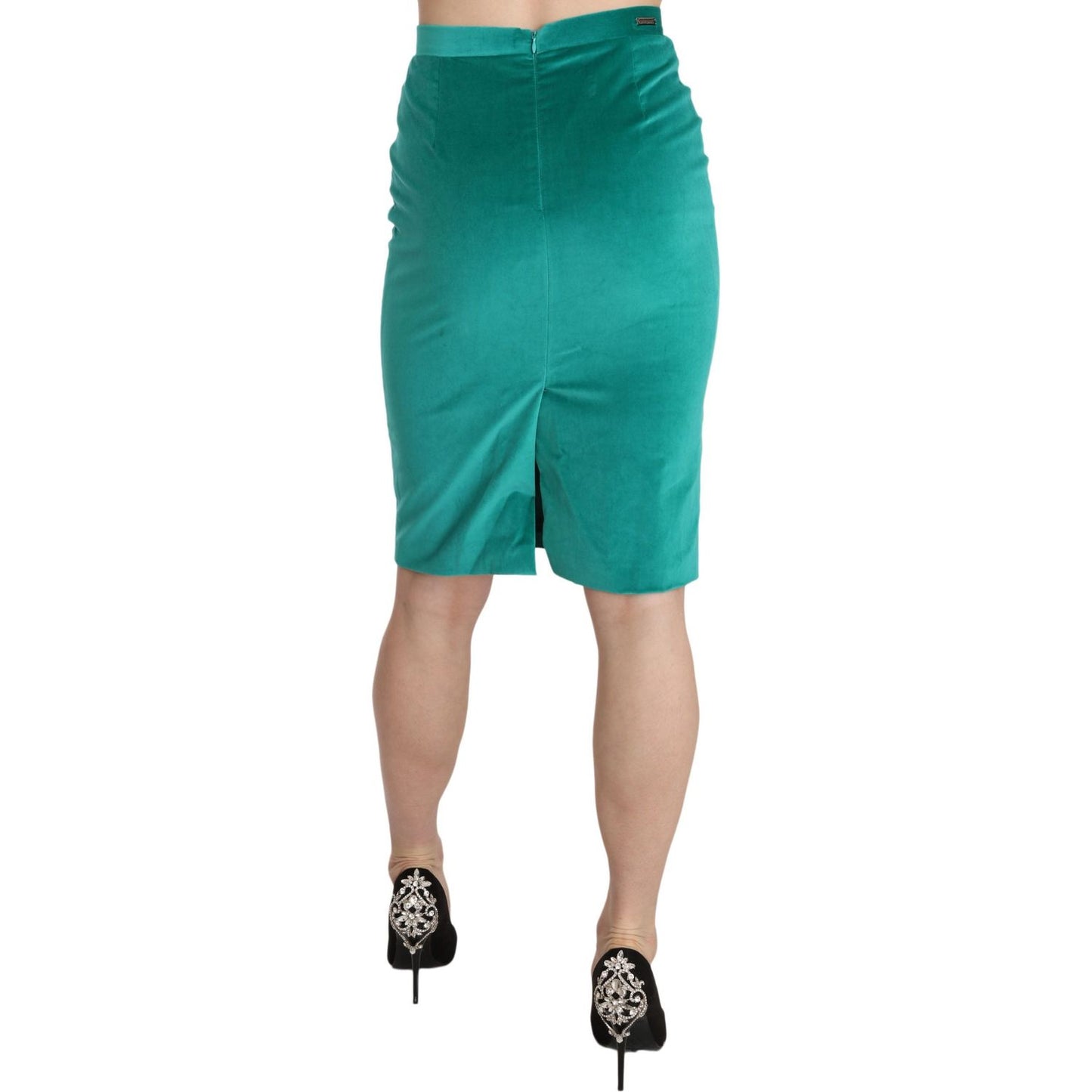 GF Ferre Chic Forest Green Pencil Skirt GF Ferre Dark Cyan