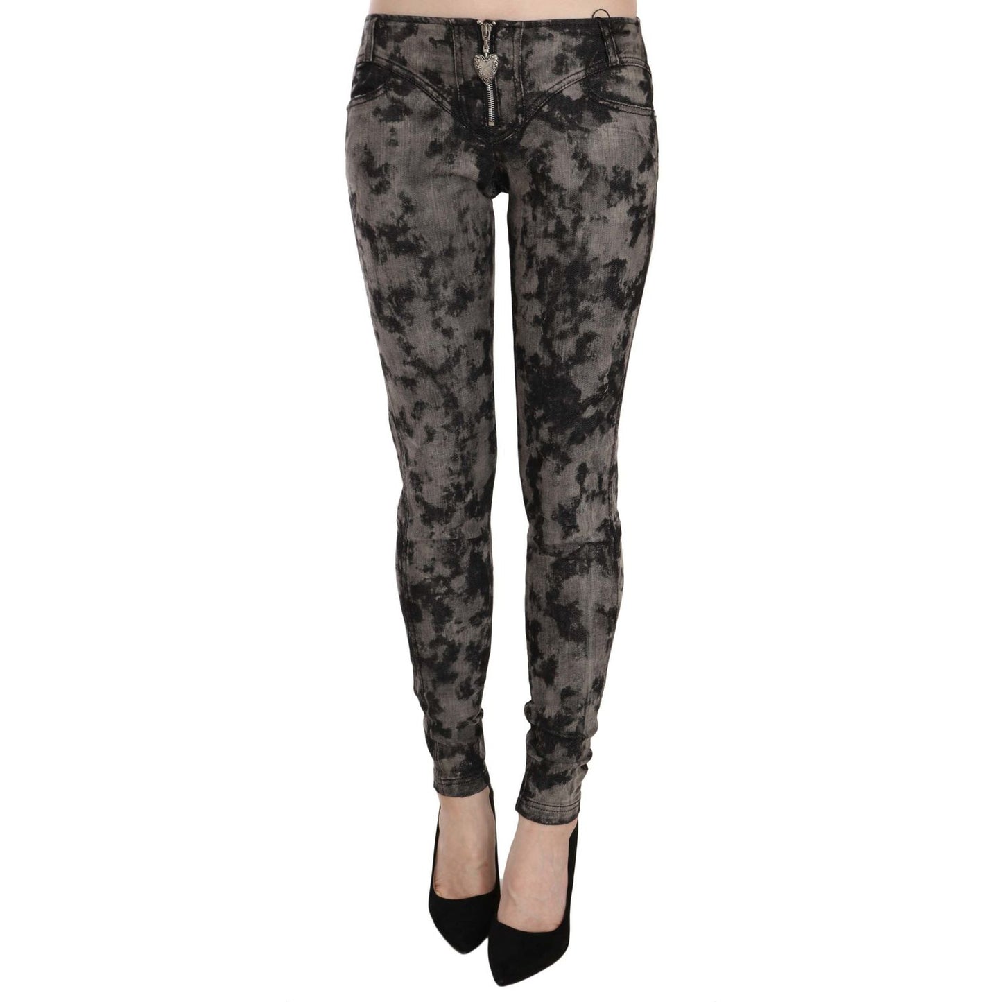 Just Cavalli Elegant Low Waist Skinny Denim Pants Jeans & Pants Just Cavalli Dark Slate Gray