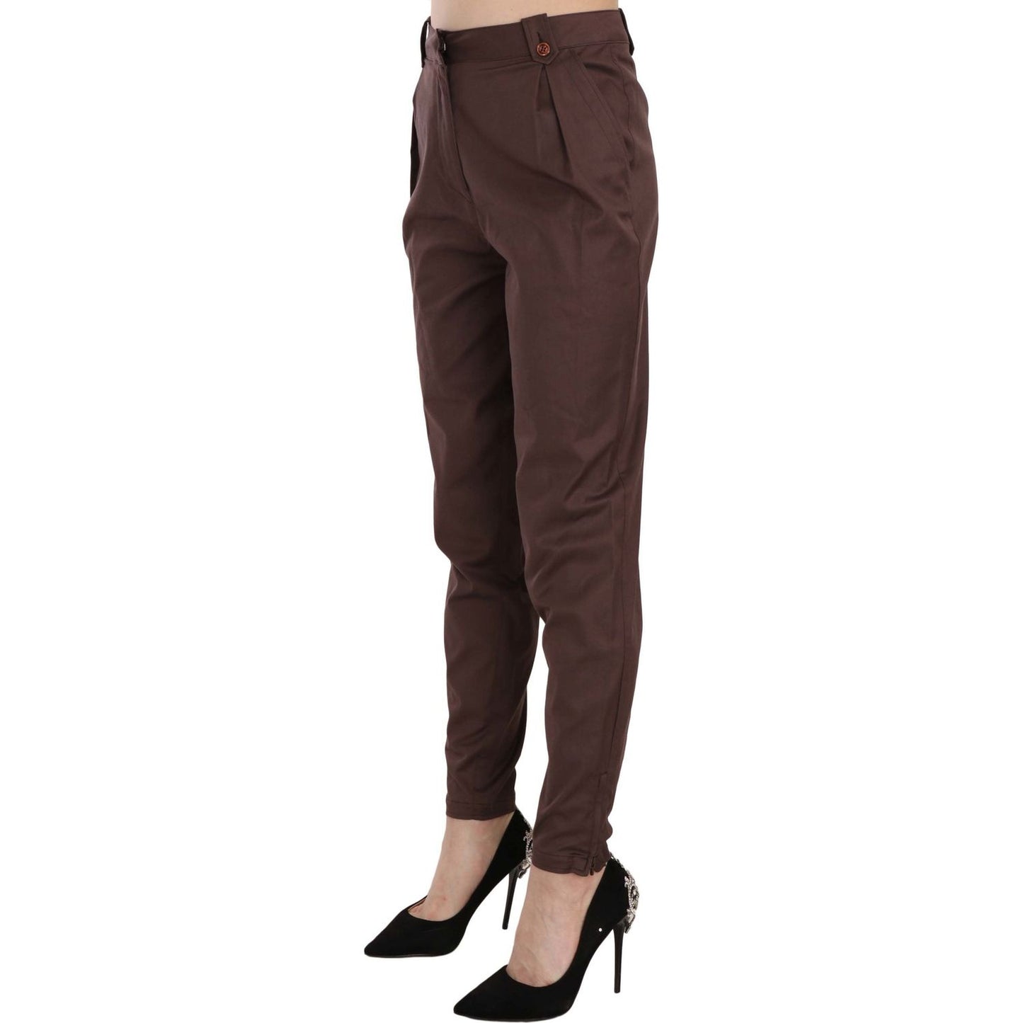 Just Cavalli High Waist Tapered Chic Formal Pants Just Cavalli Dark Slate Gray