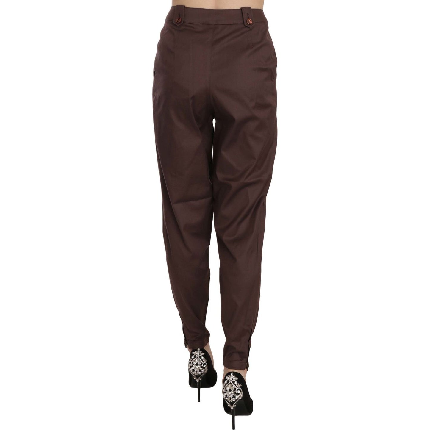 Just Cavalli High Waist Tapered Chic Formal Pants Just Cavalli Dark Slate Gray
