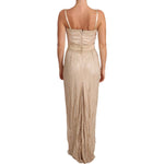 Dolce & Gabbana Elegant Beige Sheath Floor-Length Dress Dolce & Gabbana Rosy Brown
