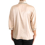 Dolce & Gabbana Elegant Beige Silk Blend Blouse Top Dolce & Gabbana Wheat