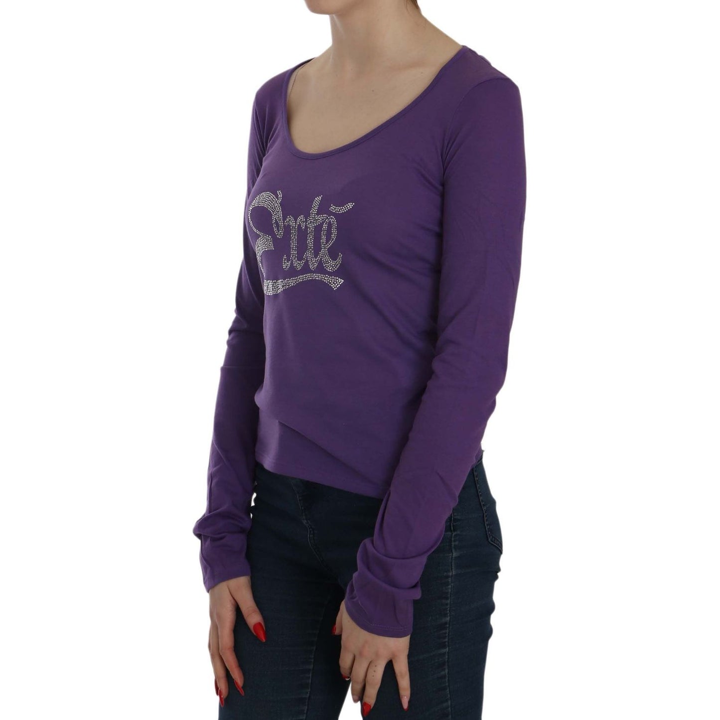 Exte Crystal Embellished U-Neck Blouse Exte Dark Slate Gray