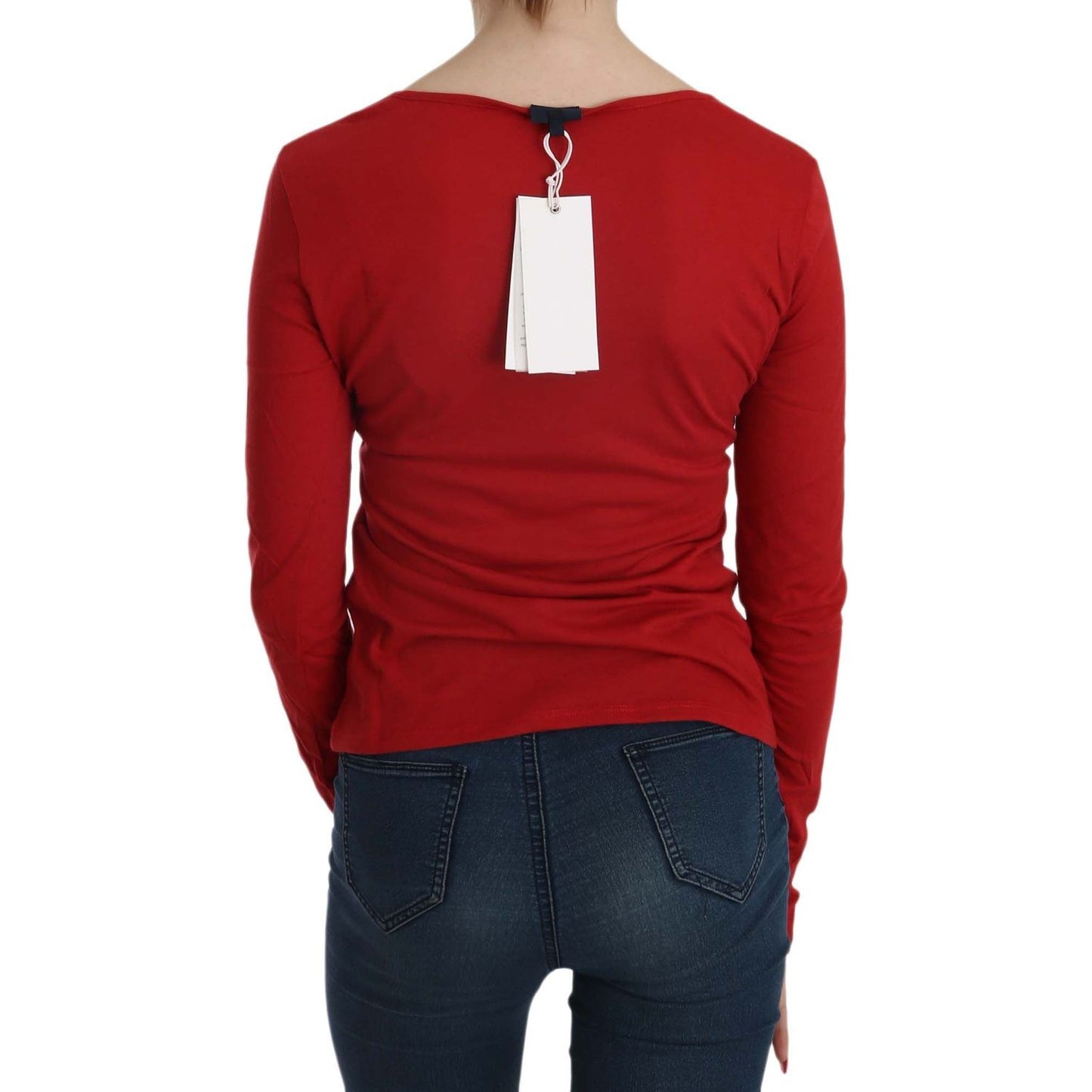 Exte Ravishing Red Crystal Embellished Blouse Exte Dark Red