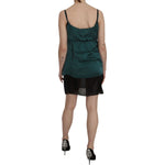 PINK MEMORIES Elegant Spaghetti Strap Silk Mini Dress PINK MEMORIES Dark Slate Gray