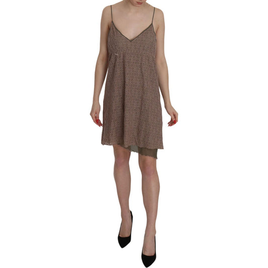 PINK MEMORIES Cotton Green Spaghetti Strap A-line Mini Dress