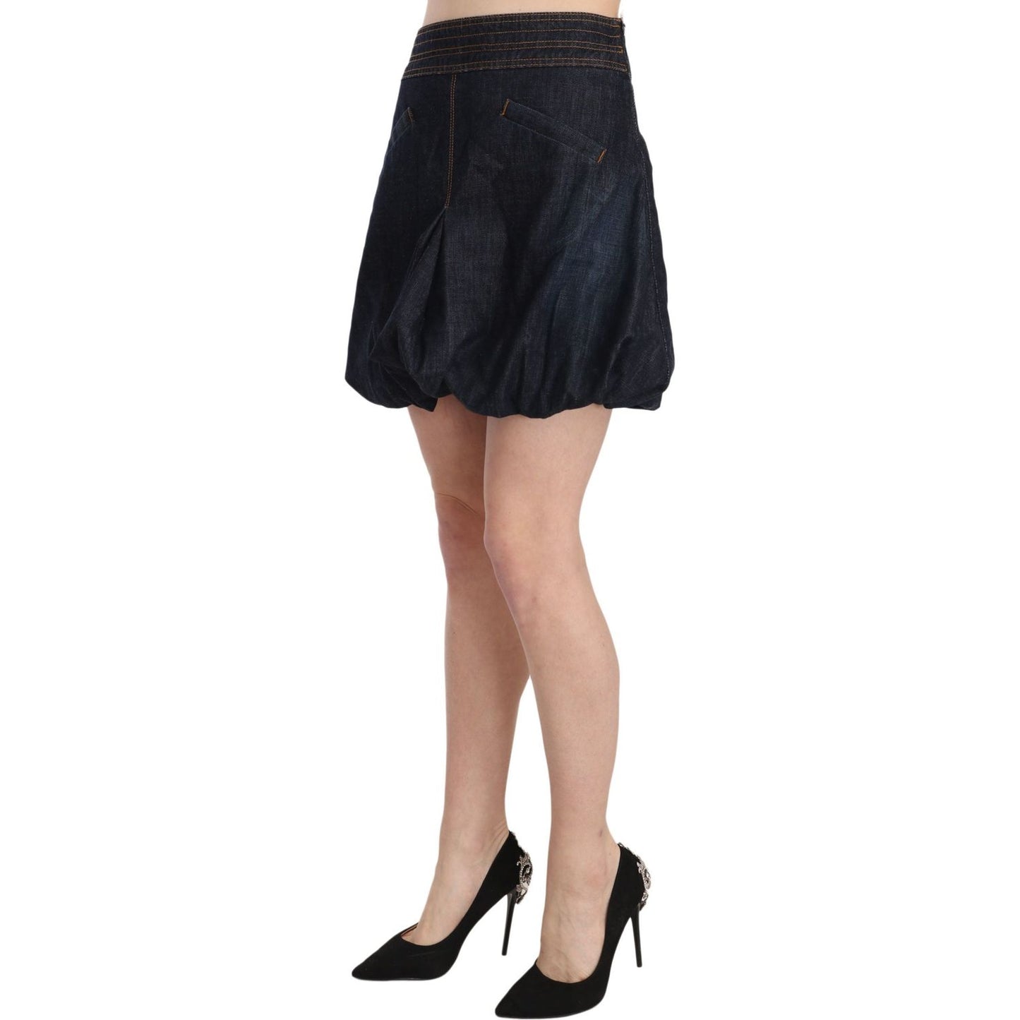 Exte Chic Dark Blue A-Line Mini Skirt Exte Dark Slate Gray