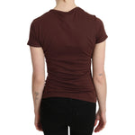 Exte Chic Brown Hearts Printed Short Sleeve Top Exte Black