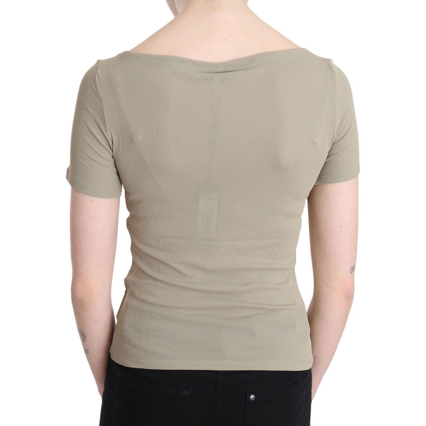 GF Ferre Chic Gray Nylon Tank Top with Designer Flair GF Ferre Dark Gray