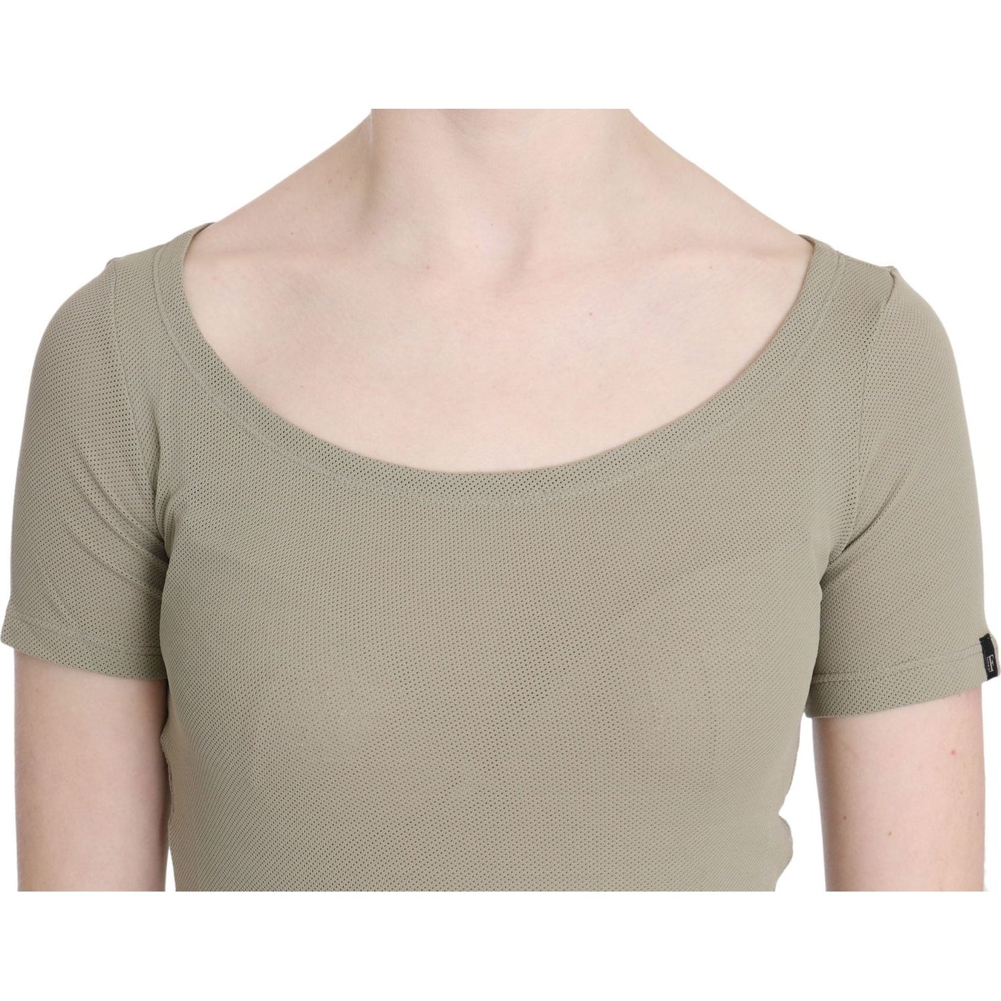 GF Ferre Chic Gray Nylon Tank Top with Designer Flair GF Ferre Dark Gray