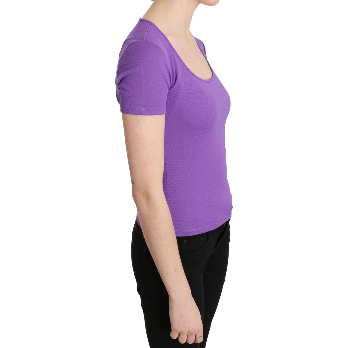 GF Ferre Chic Purple Casual Top for Everyday Elegance GF Ferre Light Slate Gray