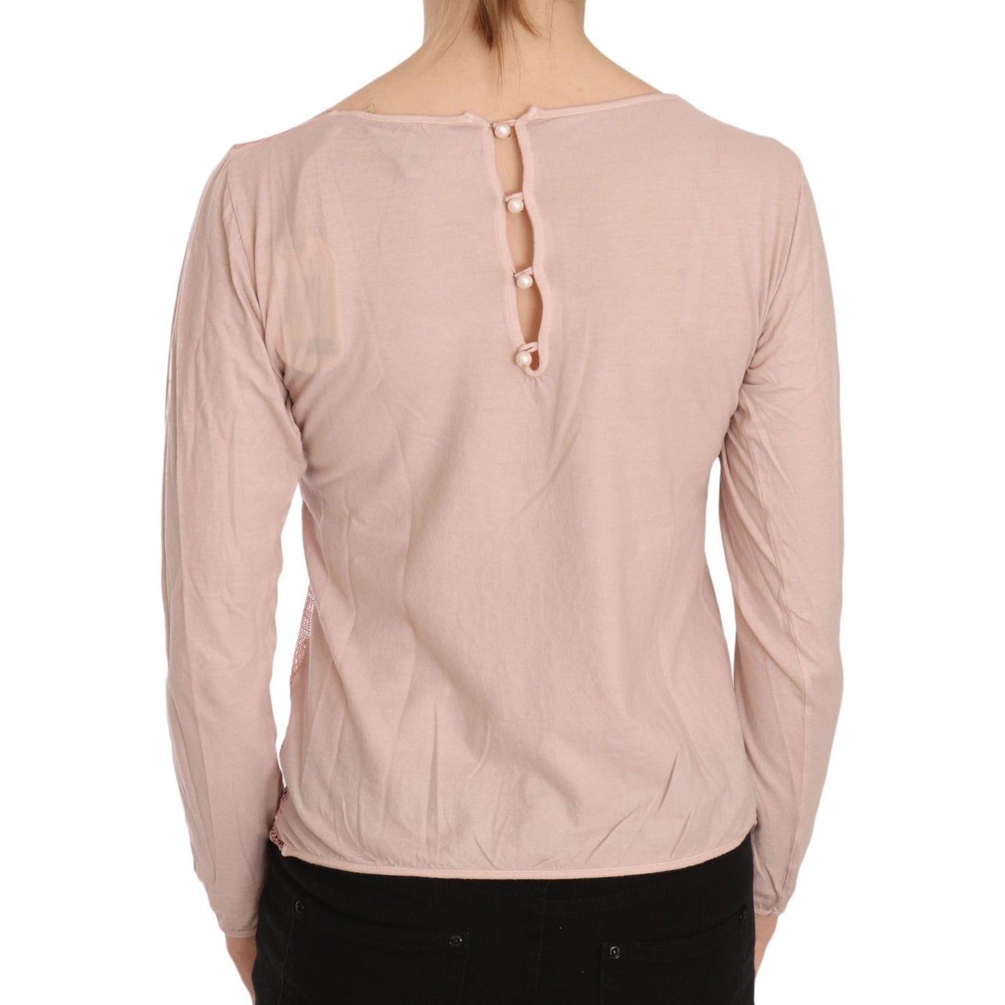 PINK MEMORIES Chic Pink See-Through Cotton Blouse PINK MEMORIES Tan