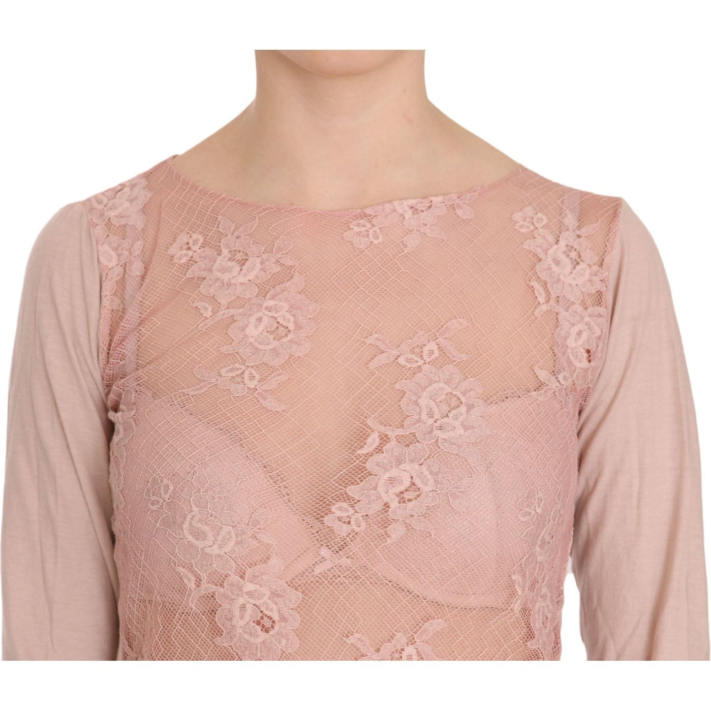PINK MEMORIES Chic Pink See-Through Cotton Blouse PINK MEMORIES Tan