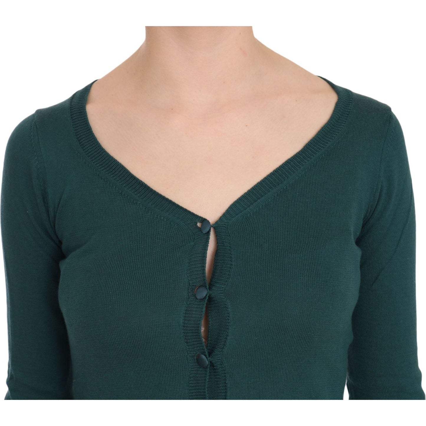 PINK MEMORIES Chic Blue Green Cotton Cardigan Top PINK MEMORIES Dark Slate Gray