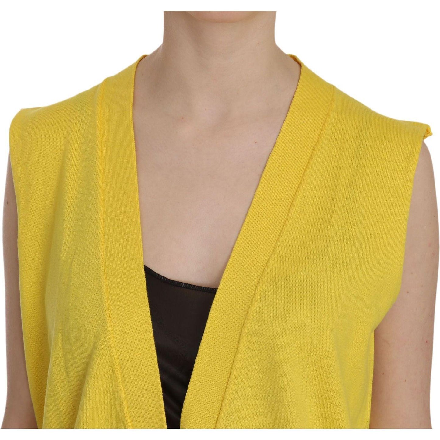 PINK MEMORIES Elegant Yellow Sleeveless Cotton Vest PINK MEMORIES Dark Khaki