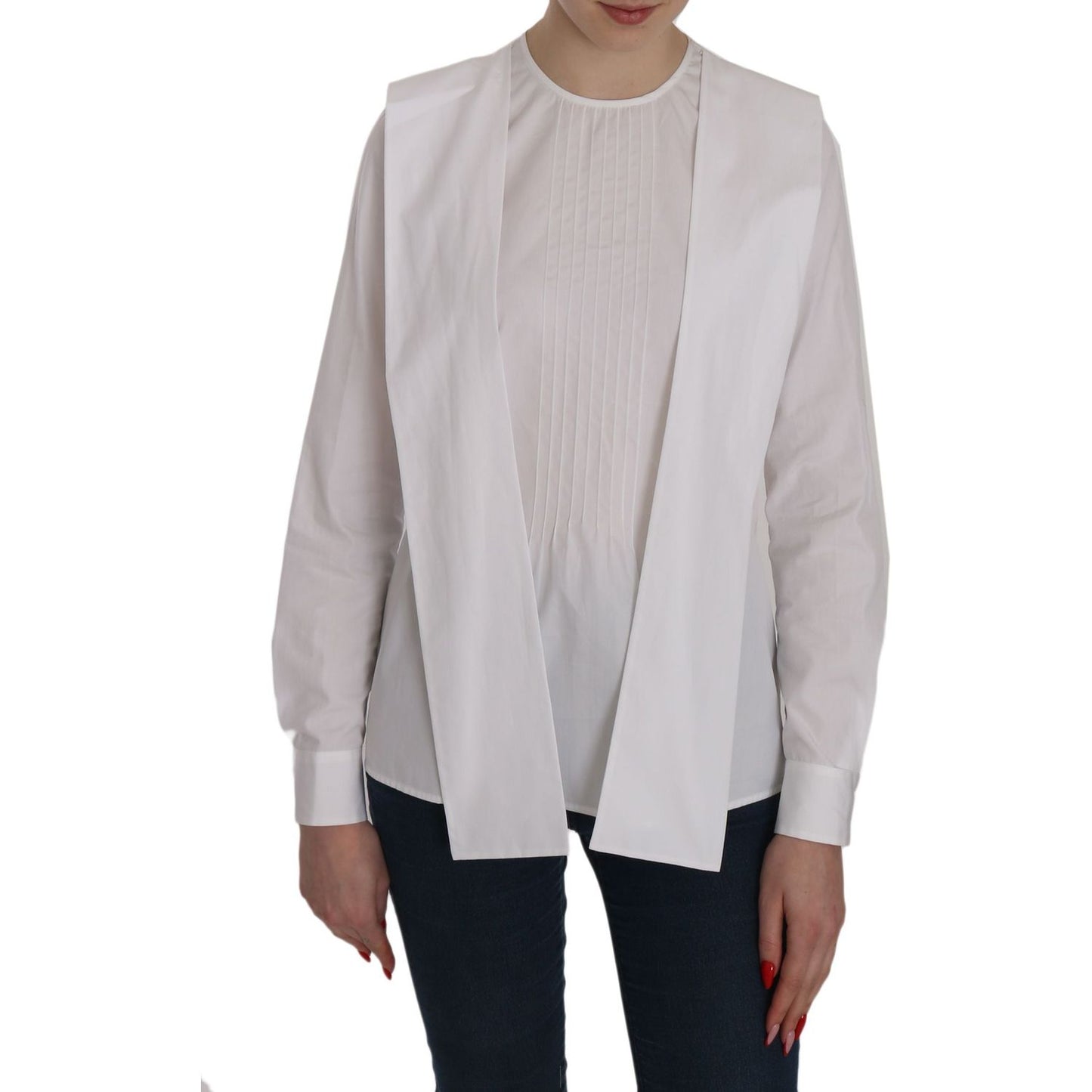 Dsquared² Elegant White Cotton Crew Neck Top Dsquared² Gray