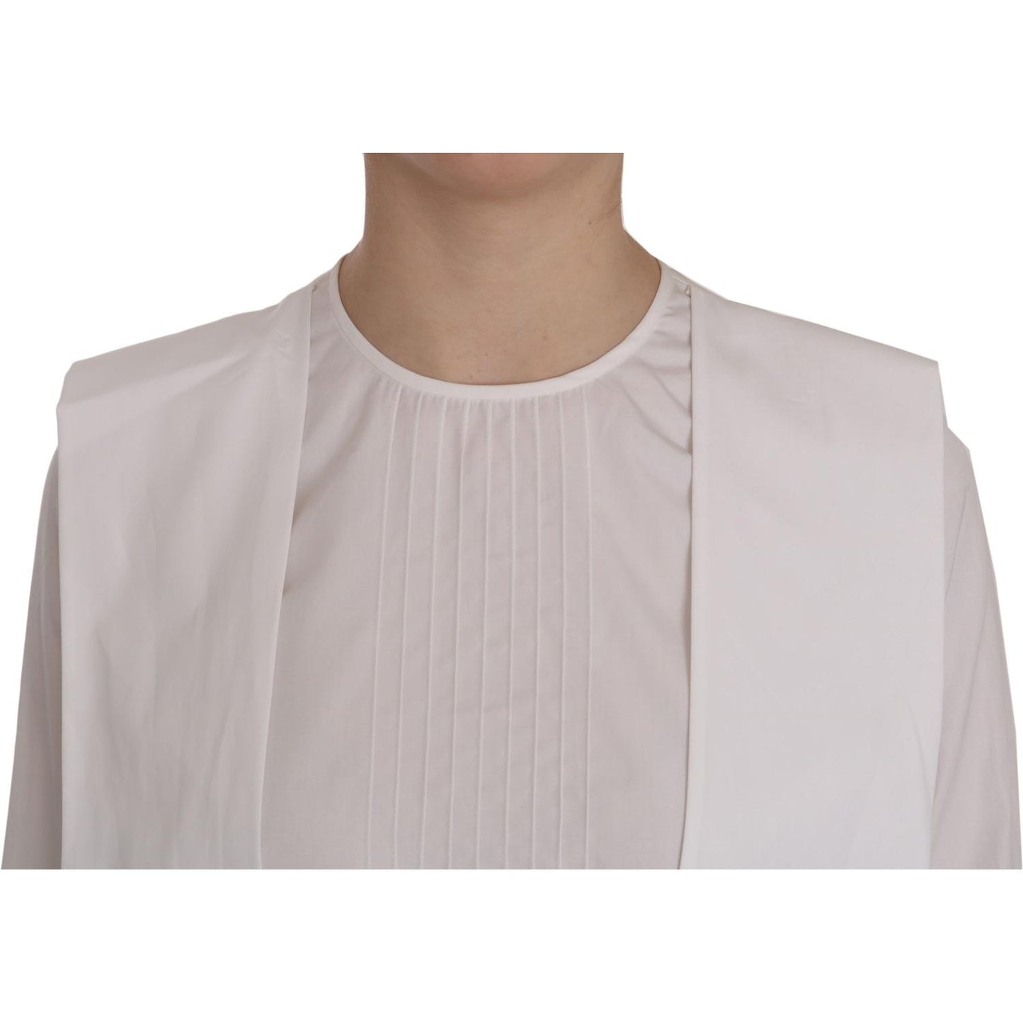 Dsquared² Elegant White Cotton Crew Neck Top Dsquared² Gray