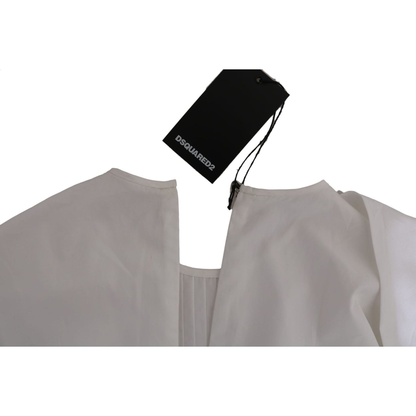 Dsquared² Elegant White Cotton Crew Neck Top Dsquared² Dark Gray