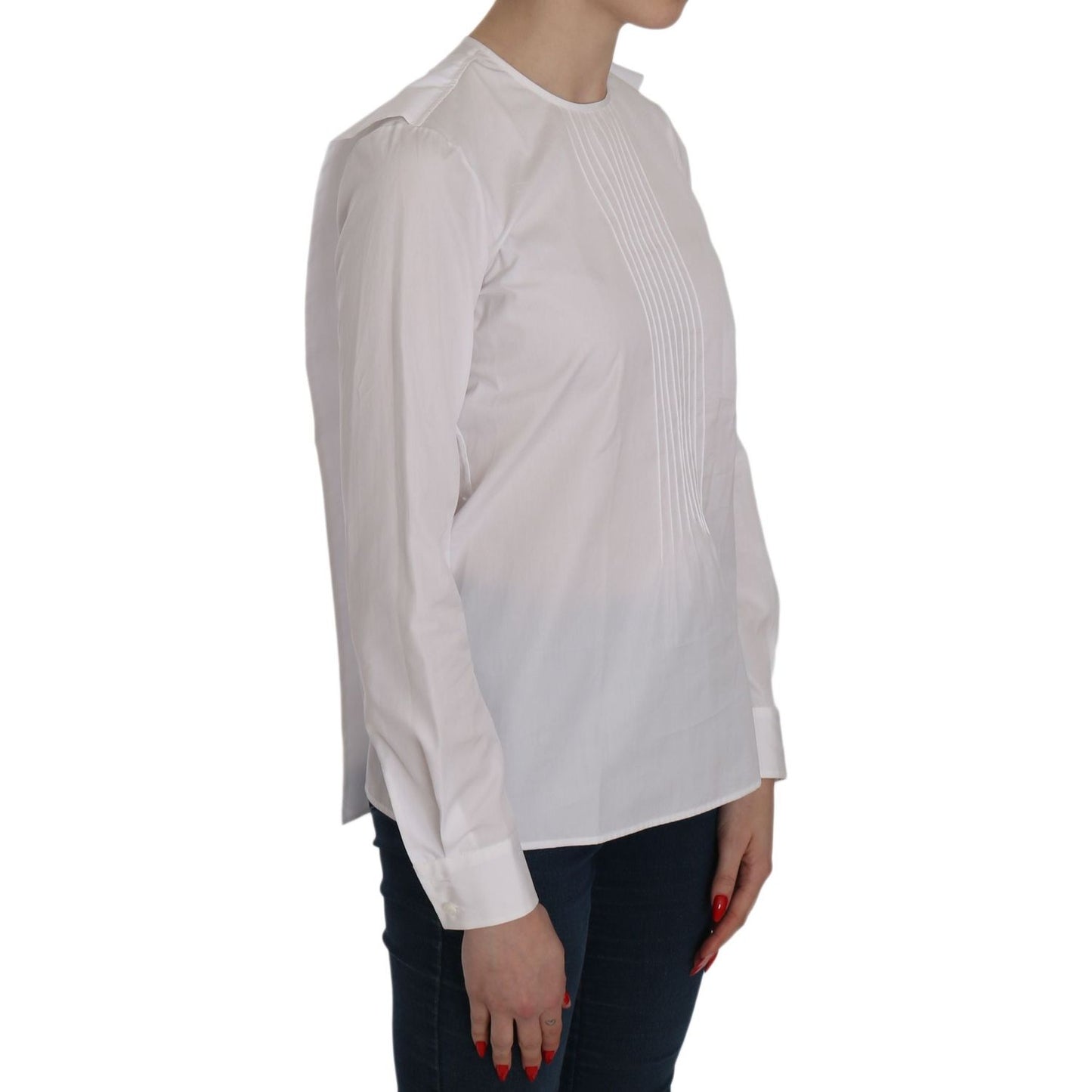 Dsquared² Elegant White Cotton Crew Neck Top Dsquared² Gray