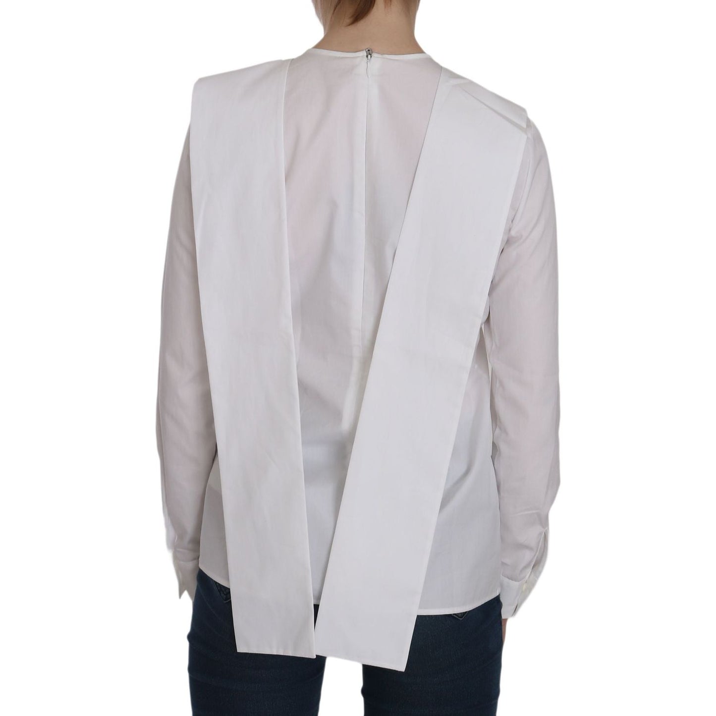 Dsquared² Elegant White Cotton Crew Neck Top Dsquared² Gray