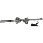 Dolce & Gabbana Elegant Black White Circle Silk Bow Tie Bow Tie Dolce & Gabbana Gray