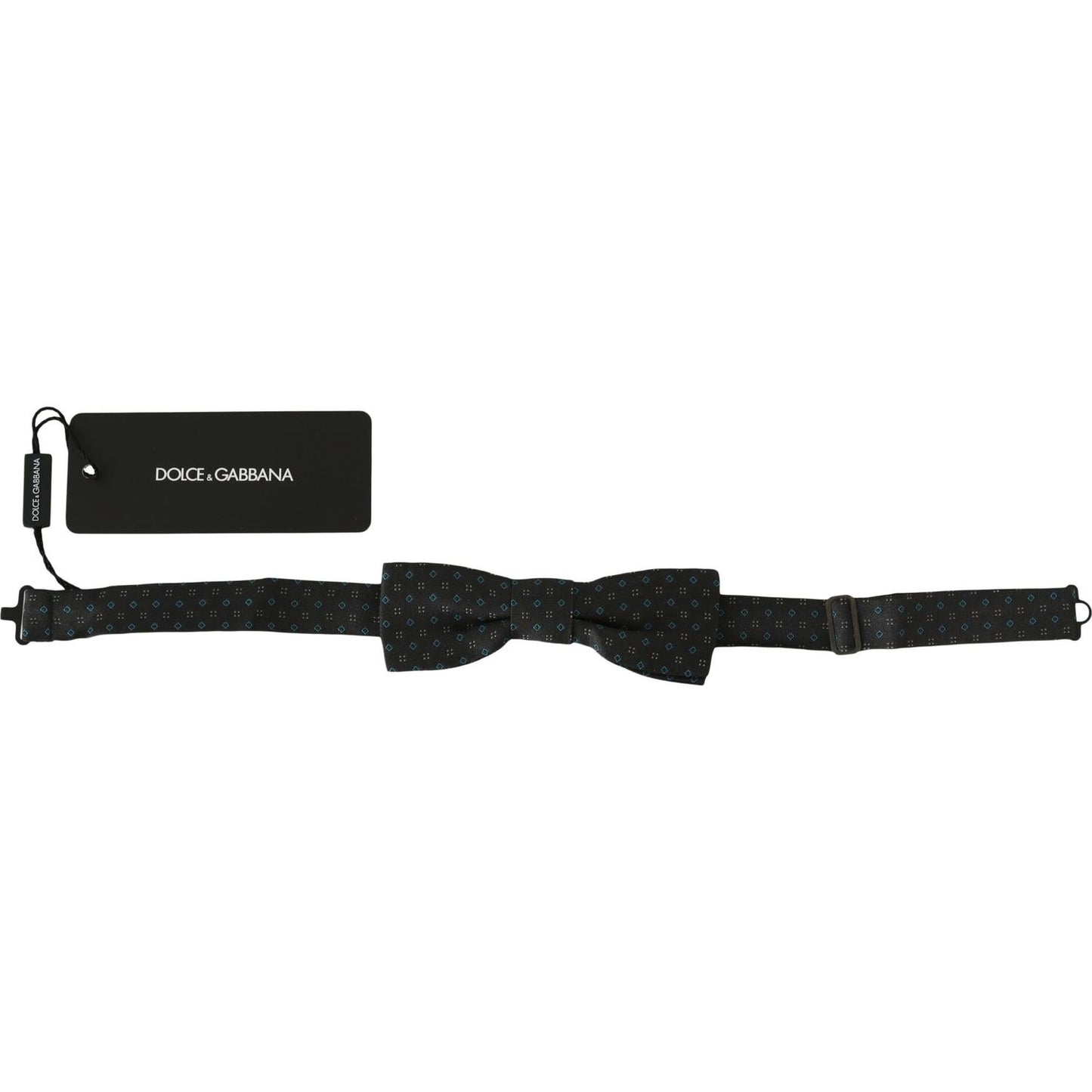 Dolce & Gabbana Elegant Gray Silk Patterned Bow Tie Necktie Dolce & Gabbana Black