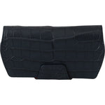 Dolce & Gabbana Elegant Blue Crocodile Leather Eyewear Pouch leather accessories Dolce & Gabbana Dark Slate Gray