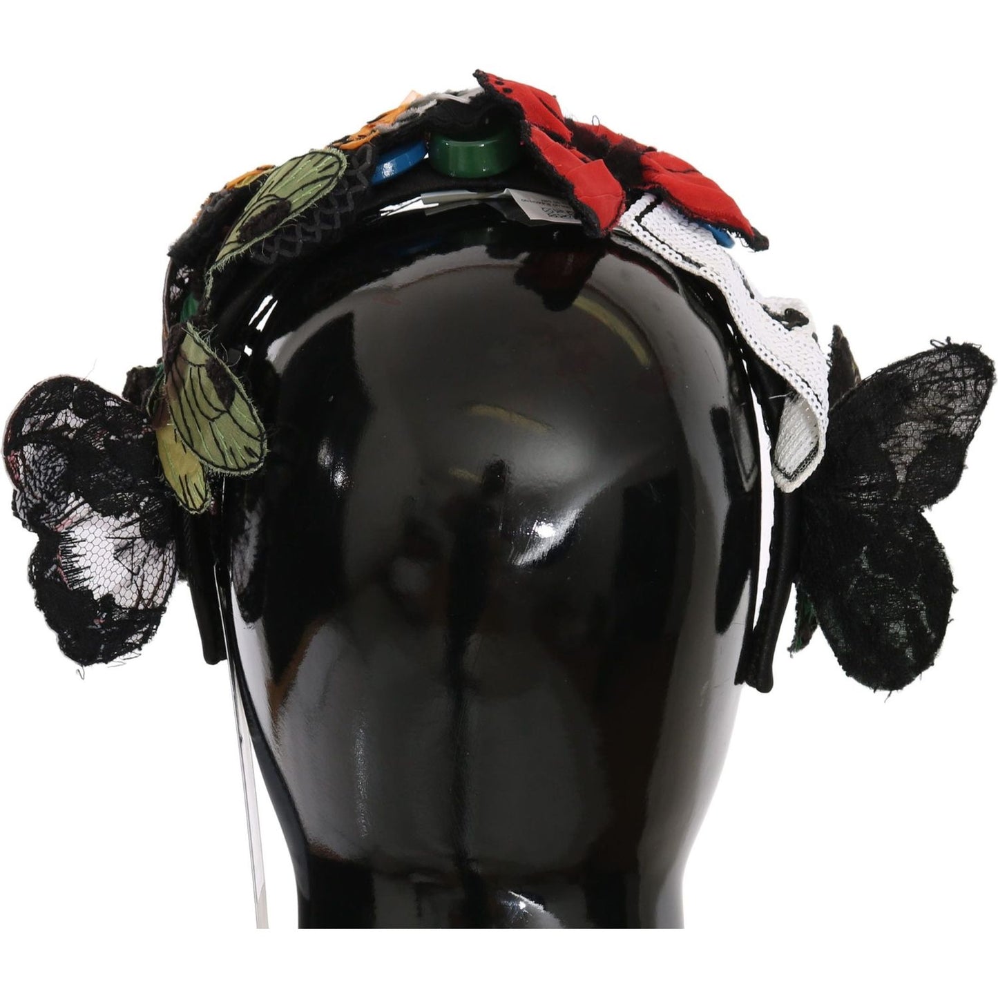 Dolce & Gabbana Elegant Floral Silk Headband Diadem Diadem Dolce & Gabbana Black