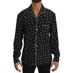 Dolce & Gabbana Elegant Silk Pajama Shirt with Skull Print Dolce & Gabbana Black