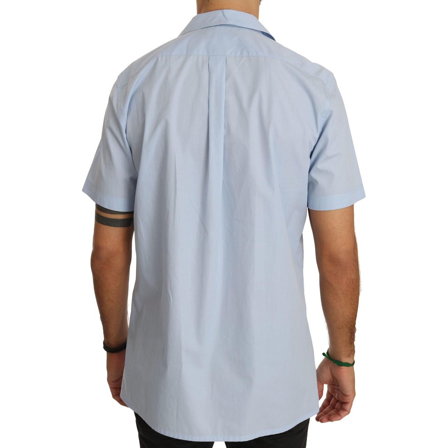 Dolce & Gabbana Elegant Blue Cotton Casual Shirt Dolce & Gabbana Gray