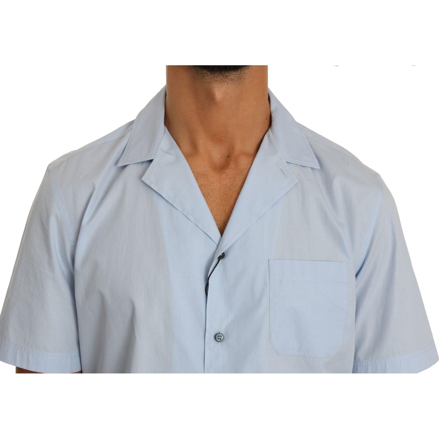 Dolce & Gabbana Elegant Blue Cotton Casual Shirt Dolce & Gabbana Gray