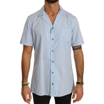 Dolce & Gabbana Elegant Blue Cotton Casual Shirt Dolce & Gabbana Gray