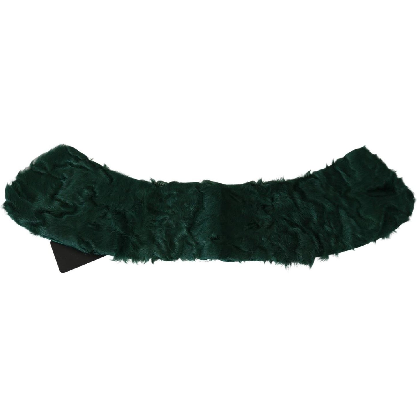 Dolce & Gabbana Elegant Lambskin Fur Scarf in Lush Green Dolce & Gabbana Black