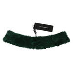 Dolce & Gabbana Luxurious Green Lambskin Scarf for Women Dolce & Gabbana Black